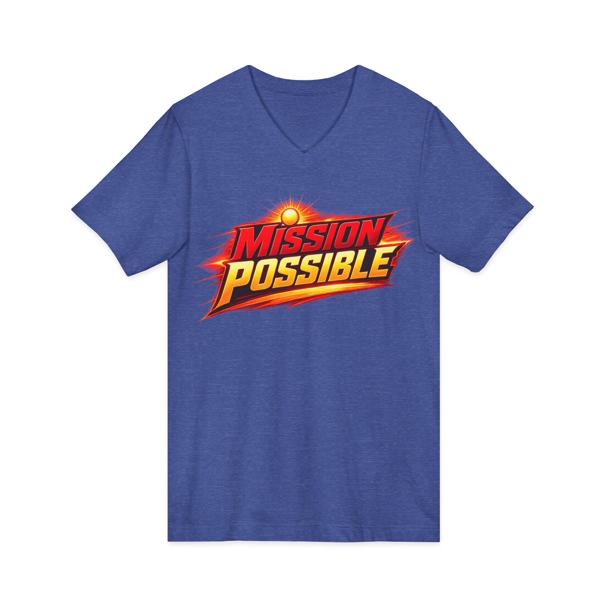 Mission Possible “Anything Possible” V-Neck Tee — Inspirational Fitness Graphic Shirt