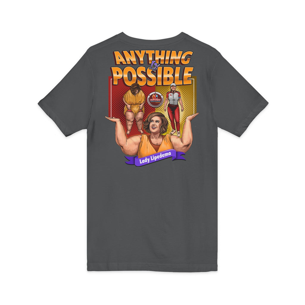 Mission Possible “Anything Possible” V-Neck Tee — Inspirational Fitness Graphic Shirt