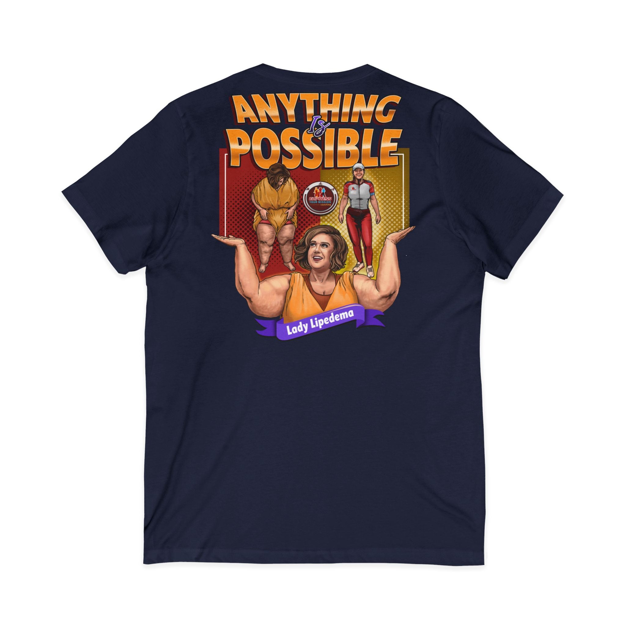 Mission Possible “Anything Possible” V-Neck Tee — Inspirational Fitness Graphic Shirt