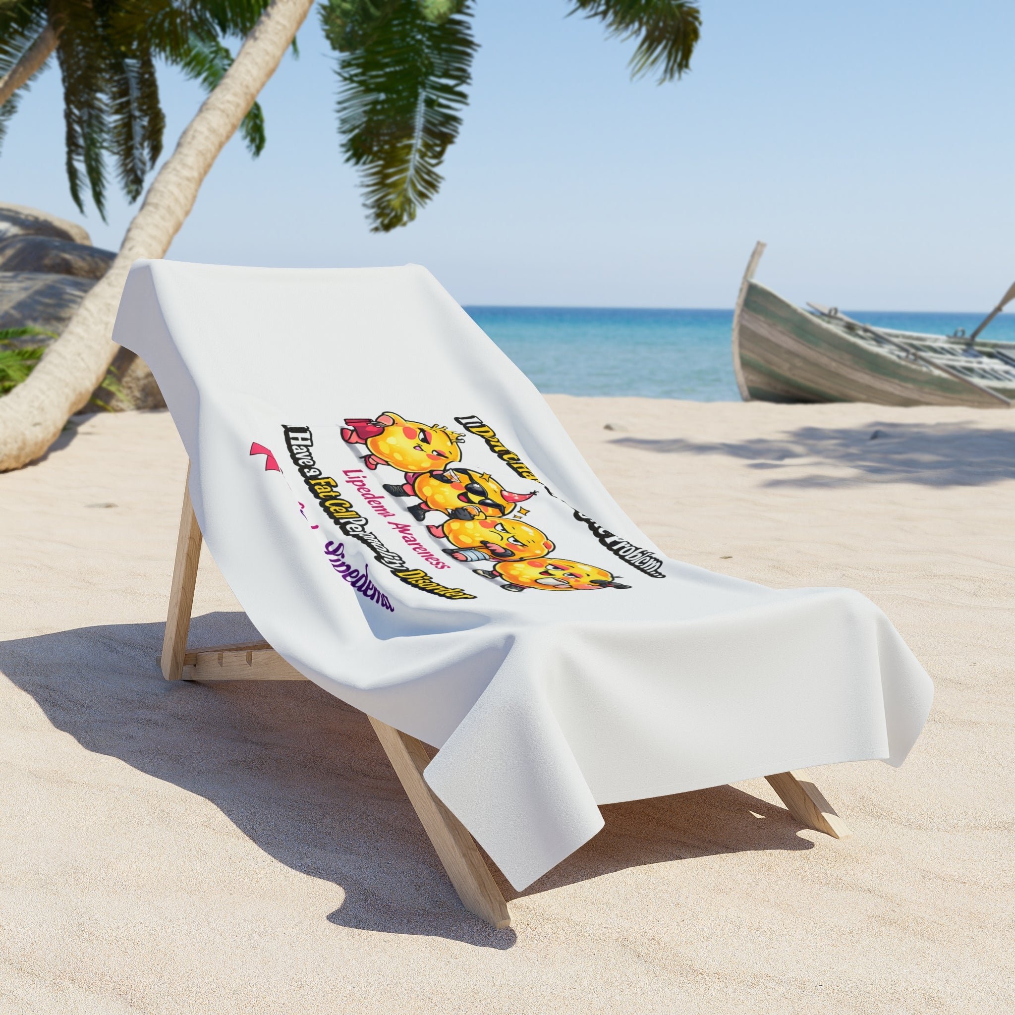 Beach Towel - "I Don't Have a Weight Problem" Lipedema Awareness Design (Lady Lipedema)