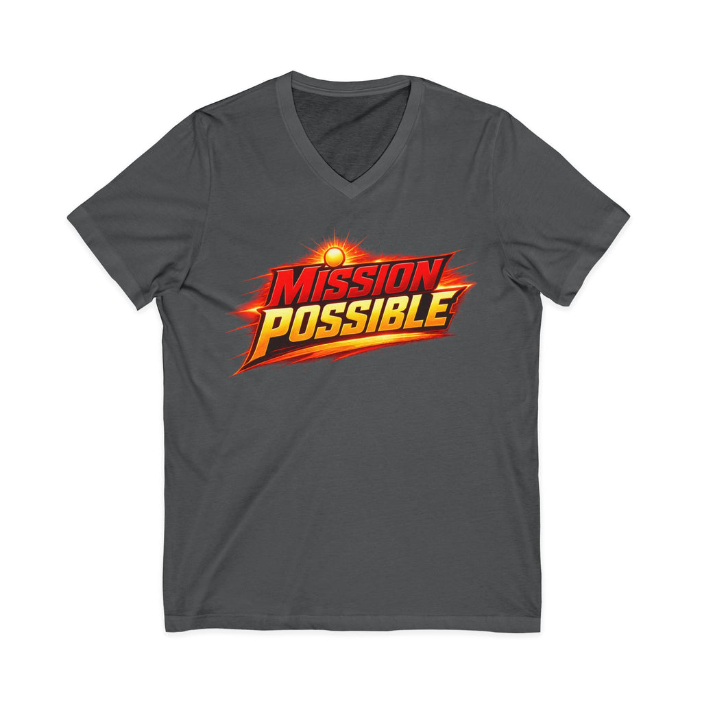 Mission Possible “Anything Possible” V-Neck Tee — Inspirational Fitness Graphic Shirt