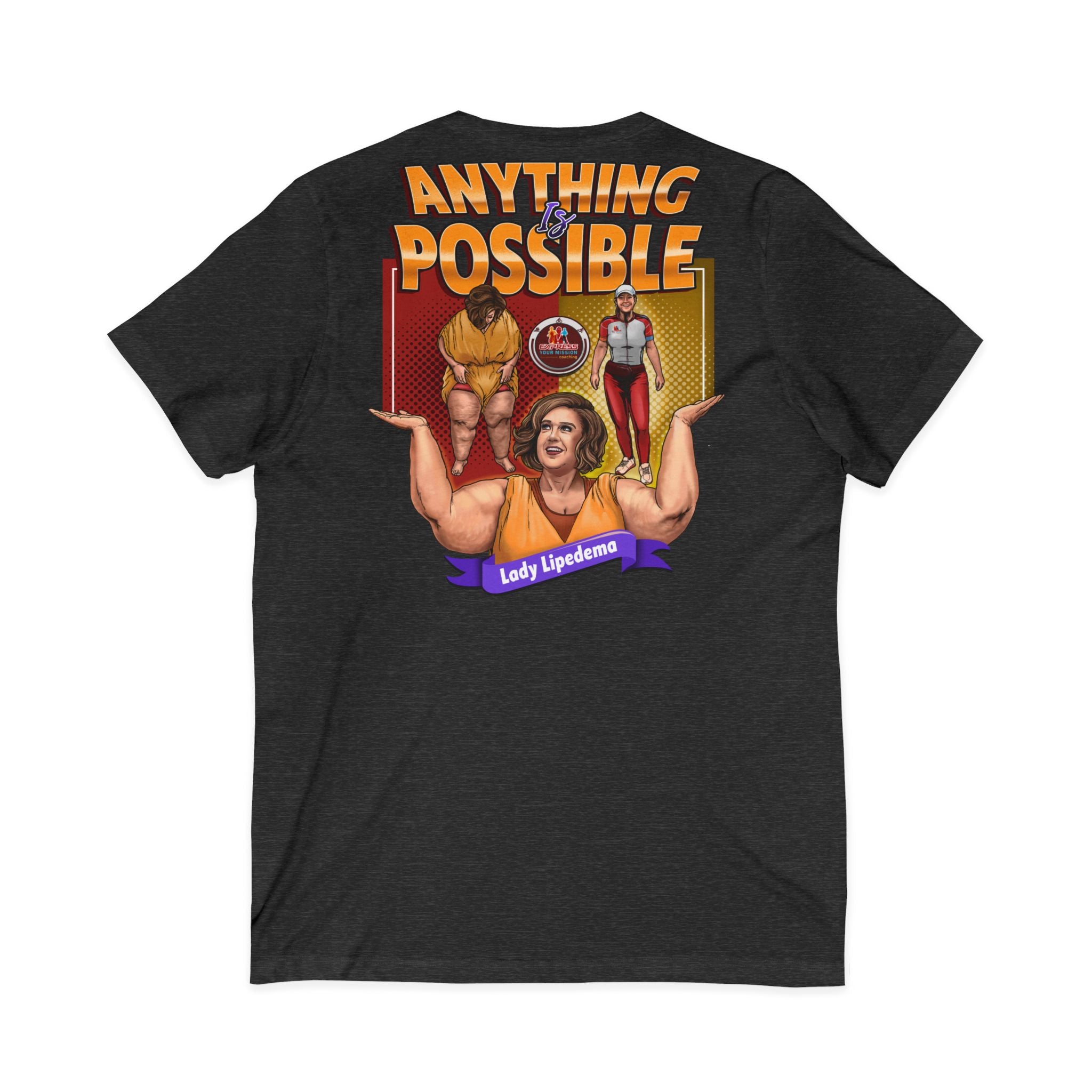 Mission Possible “Anything Possible” V-Neck Tee — Inspirational Fitness Graphic Shirt
