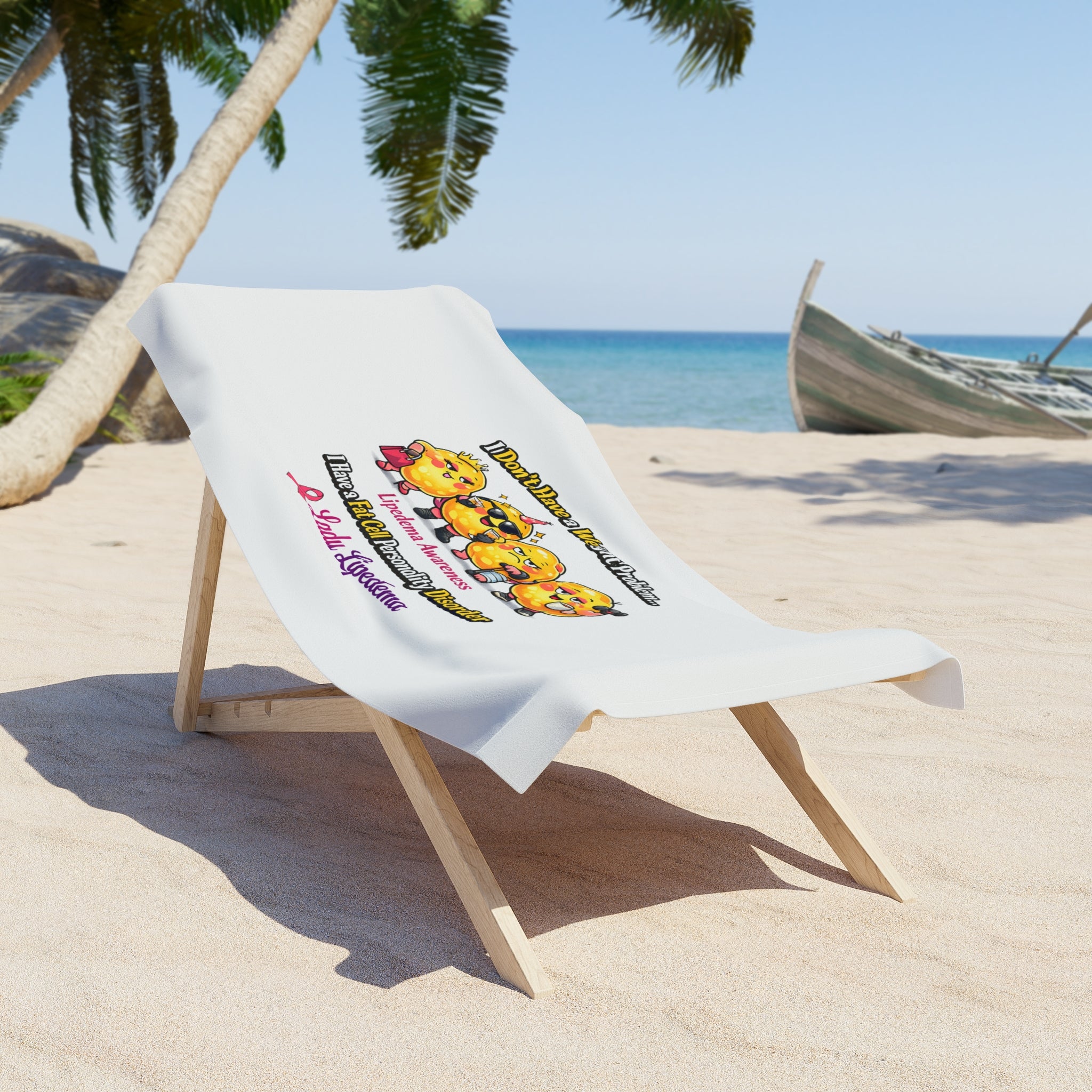 Beach Towel - "I Don't Have a Weight Problem" Lipedema Awareness Design (Lady Lipedema)