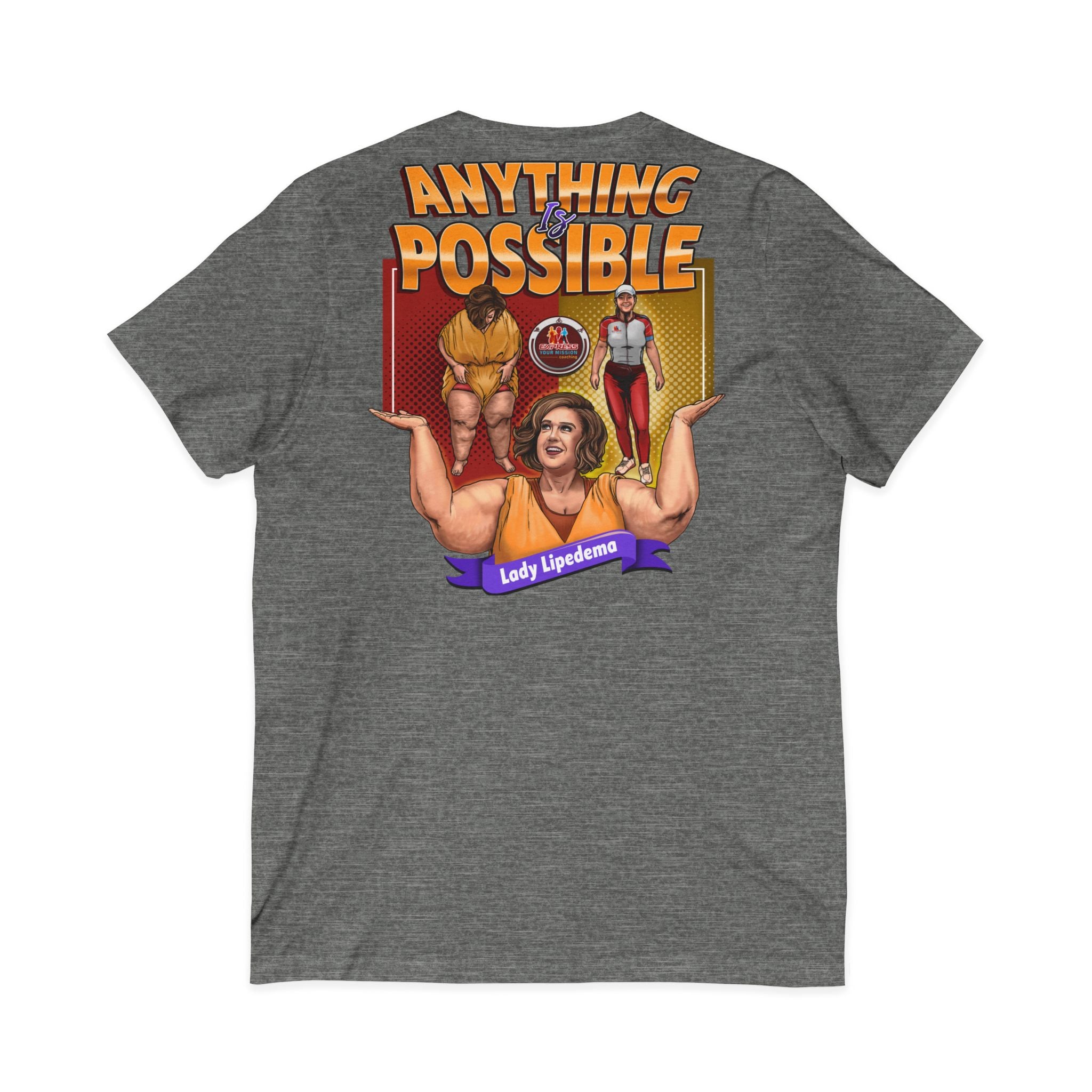 Mission Possible “Anything Possible” V-Neck Tee — Inspirational Fitness Graphic Shirt
