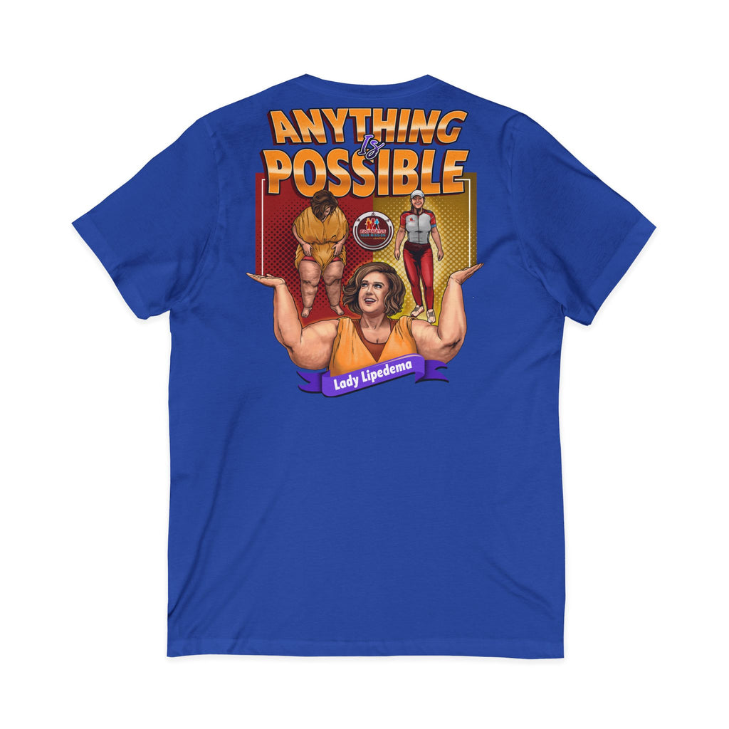 Mission Possible “Anything Possible” V-Neck Tee — Inspirational Fitness Graphic Shirt