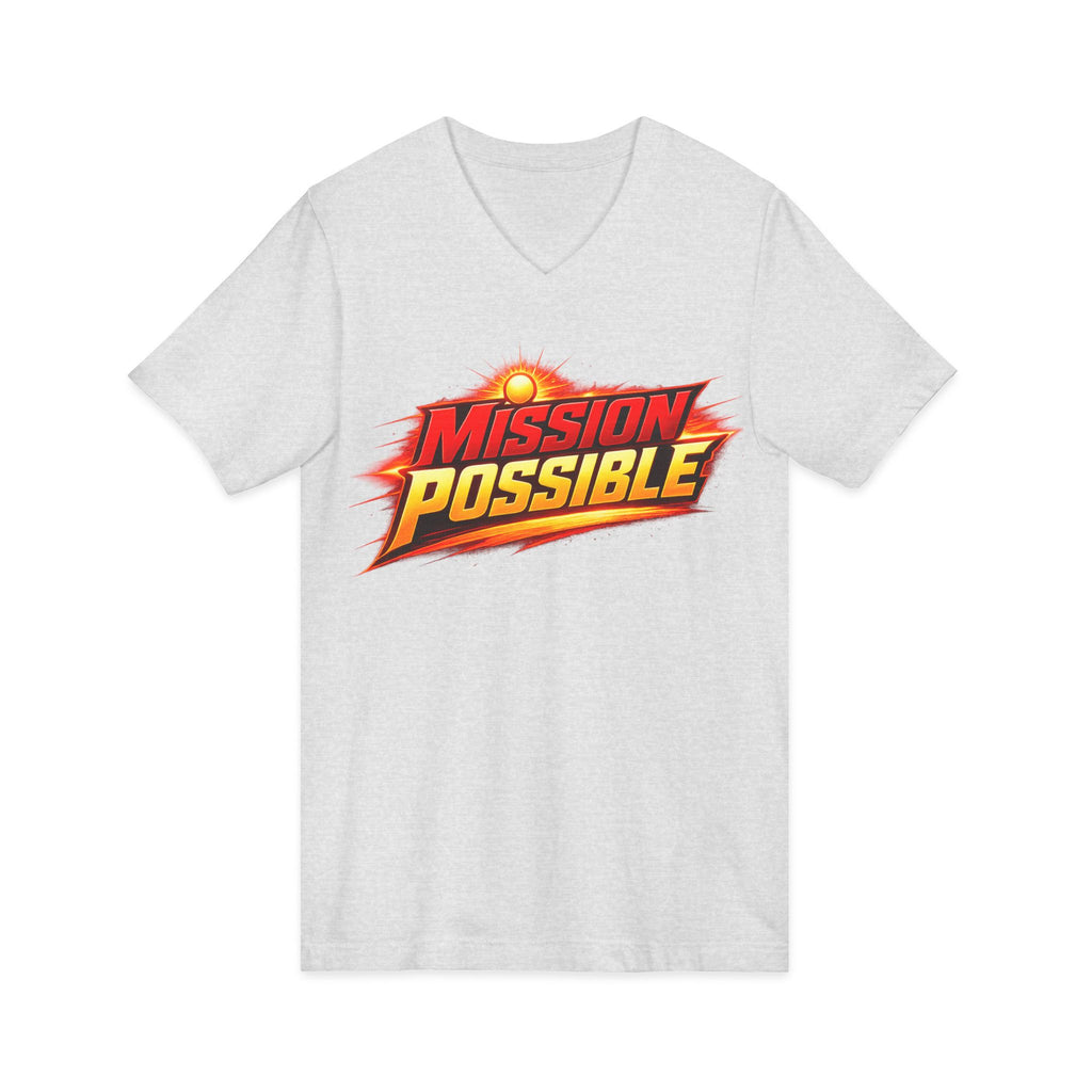 Mission Possible “Anything Possible” V-Neck Tee — Inspirational Fitness Graphic Shirt