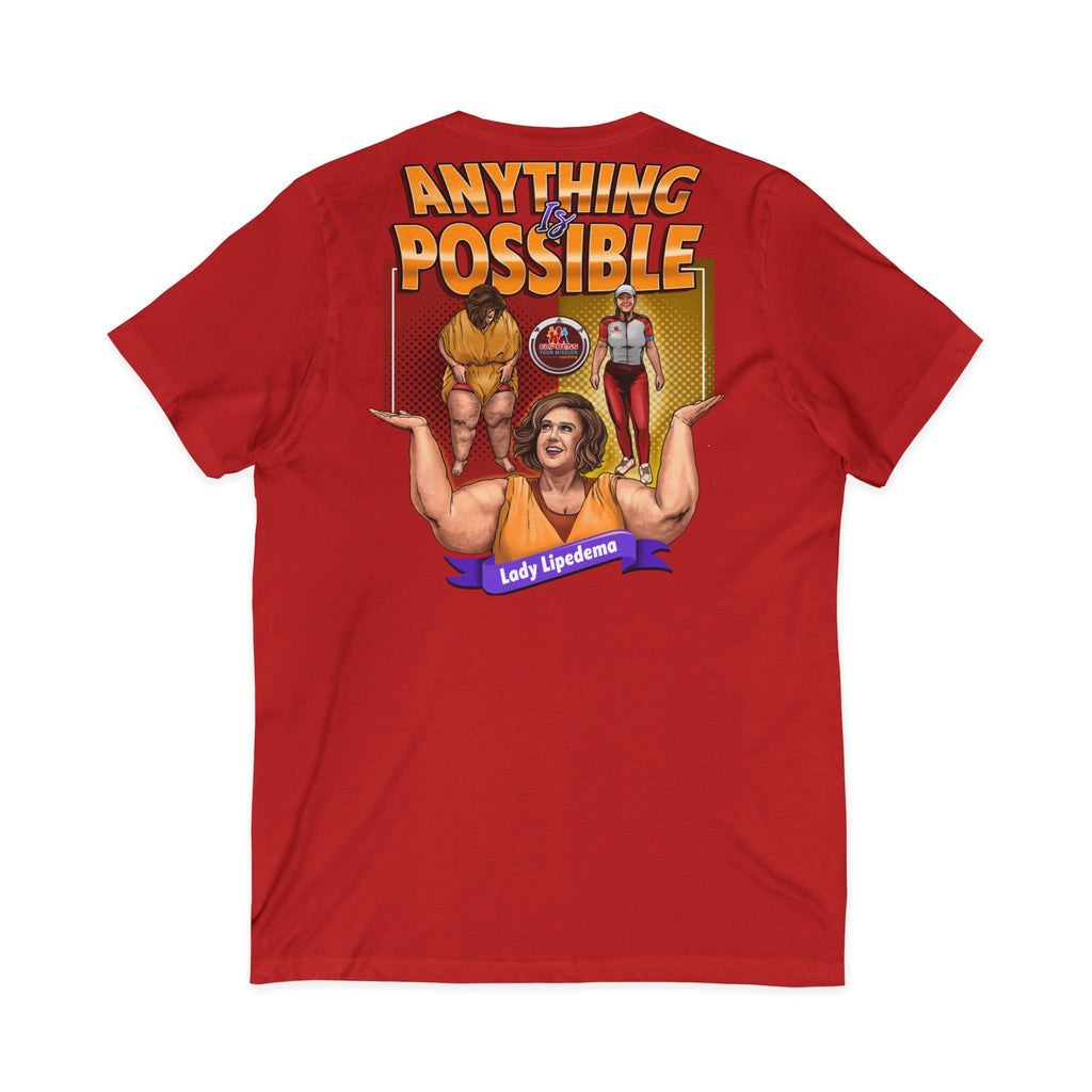 Mission Possible “Anything Possible” V-Neck Tee — Inspirational Fitness Graphic Shirt
