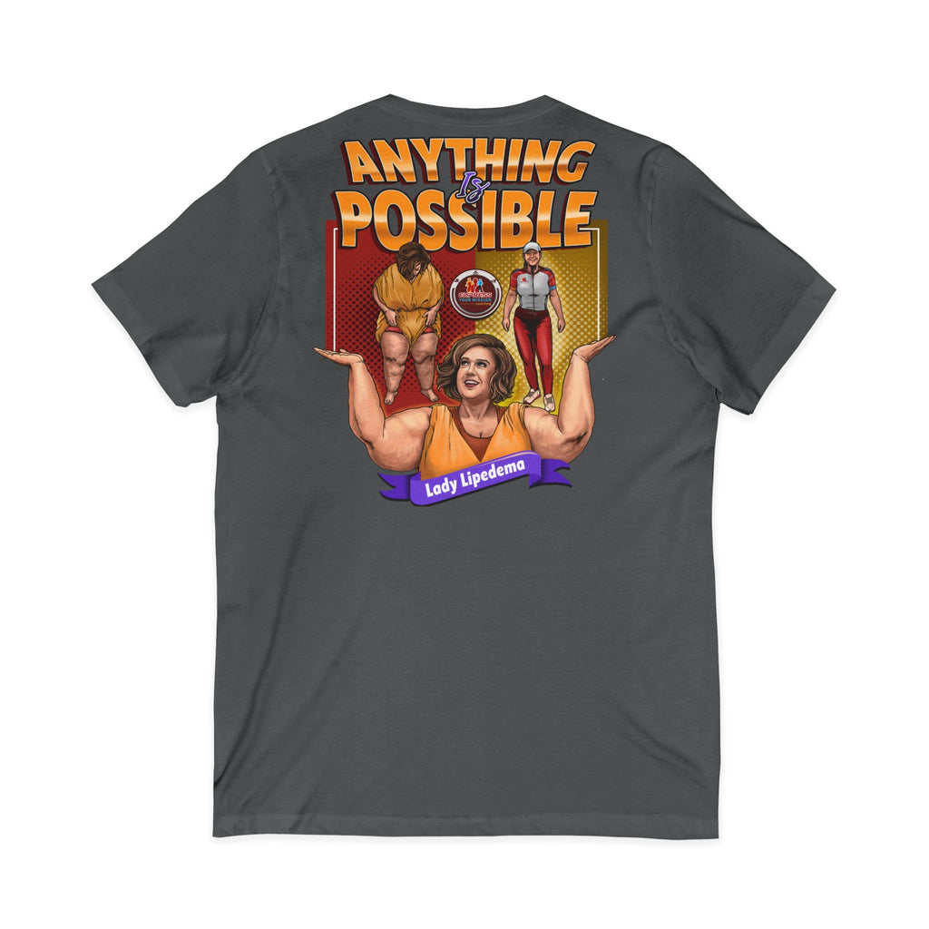 Mission Possible “Anything Possible” V-Neck Tee — Inspirational Fitness Graphic Shirt