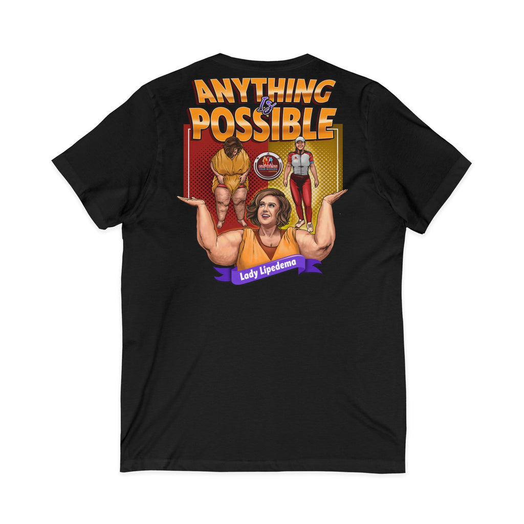Mission Possible “Anything Possible” V-Neck Tee — Inspirational Fitness Graphic Shirt