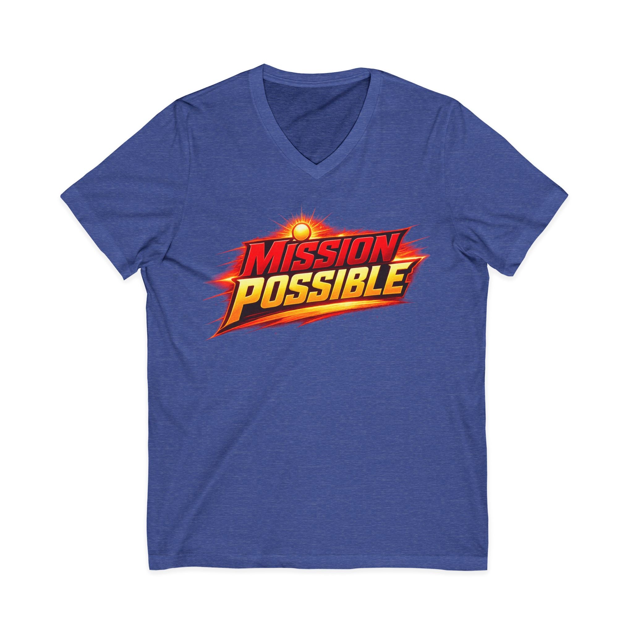 Mission Possible “Anything Possible” V-Neck Tee — Inspirational Fitness Graphic Shirt